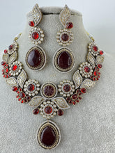 Maroon Red Victorian Polki Kundan Necklace,Sabyasachi Necklace,Statement Necklace, Semi Precious Necklace, Designer Necklace, Indian wedding