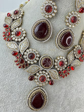 Maroon Red Victorian Polki Kundan Necklace,Sabyasachi Necklace,Statement Necklace, Semi Precious Necklace, Designer Necklace, Indian wedding