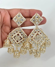 Bollywood Kundan Earrings/Indian Earrings/pearl Earring/Pakistani Earrings/Statement Earrings/Long chandelier/bridal earrings