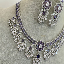 Purple CZ diamond bridal necklace, American Diamond wedding necklace, Cz jewelry, Indian, Pakistani, Punjabi wedding jewelry