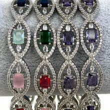 Set of 2 Purple/Multi Cz silver American Diamond bangles/CZ Bangles/silver Bracelet/Indian Bangles/Indian Pakistani wedding bridal jewelry