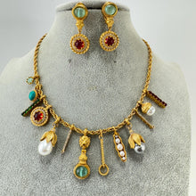 Navratan Sabyasachi inspired Charms Necklace, Heritage Collection, Fusion Jewelry, Indian Wedding Collection, Indian necklace, Pakistani