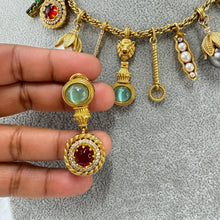 Navratan Sabyasachi inspired Charms Necklace, Heritage Collection, Fusion Jewelry, Indian Wedding Collection, Indian necklace, Pakistani