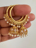 Small Gold plated polki Hoop Earrings/Bali Jhumkas/Traditional earrings/Trendy earrings/Statement earrings/Bridal jewelry/Pakistani/Punjabi