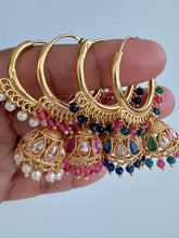 Small Gold plated polki Hoop Earrings/Bali Jhumkas/Traditional earrings/Trendy earrings/Statement earrings/Bridal jewelry/Pakistani/Punjabi