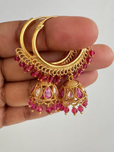 Small Gold plated polki Hoop Earrings/Bali Jhumkas/Traditional earrings/Trendy earrings/Statement earrings/Bridal jewelry/Pakistani/Punjabi