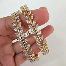 Set of 2 Delicate Gold plated CZ Diamond Bangles /CZ Bangles/Bracelet/Indian Party Bangles/CZ stone bangle/Indian wedding/bridal jewelry