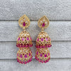 Gold Polki Jhumka, stone Jhumka, Indian Jewelry, Jhumka earrings, Gold earrings, double Jhumka earrings