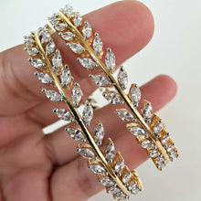 Set of 2 Delicate Gold plated CZ Diamond Bangles /CZ Bangles/Bracelet/Indian Party Bangles/CZ stone bangle/Indian wedding/bridal jewelry