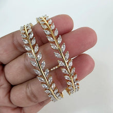 Set of 2 Delicate Gold plated CZ Diamond Bangles /CZ Bangles/Bracelet/Indian Party Bangles/CZ stone bangle/Indian wedding/bridal jewelry