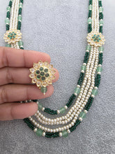 Green Kundan long necklace/Indian jewelry/Kundan rani haar/Mala necklace/Indian Wedding/Bridal Necklace/Punjabi Jewelry/Pakistani Jewelry