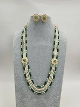 Green Kundan long necklace/Indian jewelry/Kundan rani haar/Mala necklace/Indian Wedding/Bridal Necklace/Punjabi Jewelry/Pakistani Jewelry