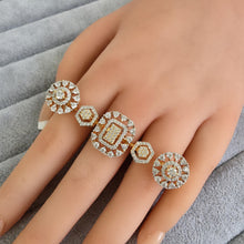 Bridal Triple Finger CZ Diamond Ring/Adjustable Ring/Indian Ring/ Pakistani Jewelry/ Indian Jewelry/Bollywood Jewelry/Indian Wedding