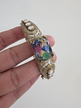 Multi Fire Stone Victorian Moissanite Polki openable bracelets,Single Bangle, bridesmaid gifts,Indian Pakistani Jewelry, Indian wedding,Gift