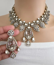 White Moissanite Polki Kundan Necklace/Designer Kundan Choker/Bollywood Jewelry/Indian wedding/Bridal jewelry/Pakistani/Punjabi,Premium set