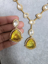 Yellow Doublet Moissanite Kundan Necklace/Kundan Choker/Bollywood Jewelry/Indian wedding/Bridal jewelry/Indian Wedding/Pakistani/Punjabi