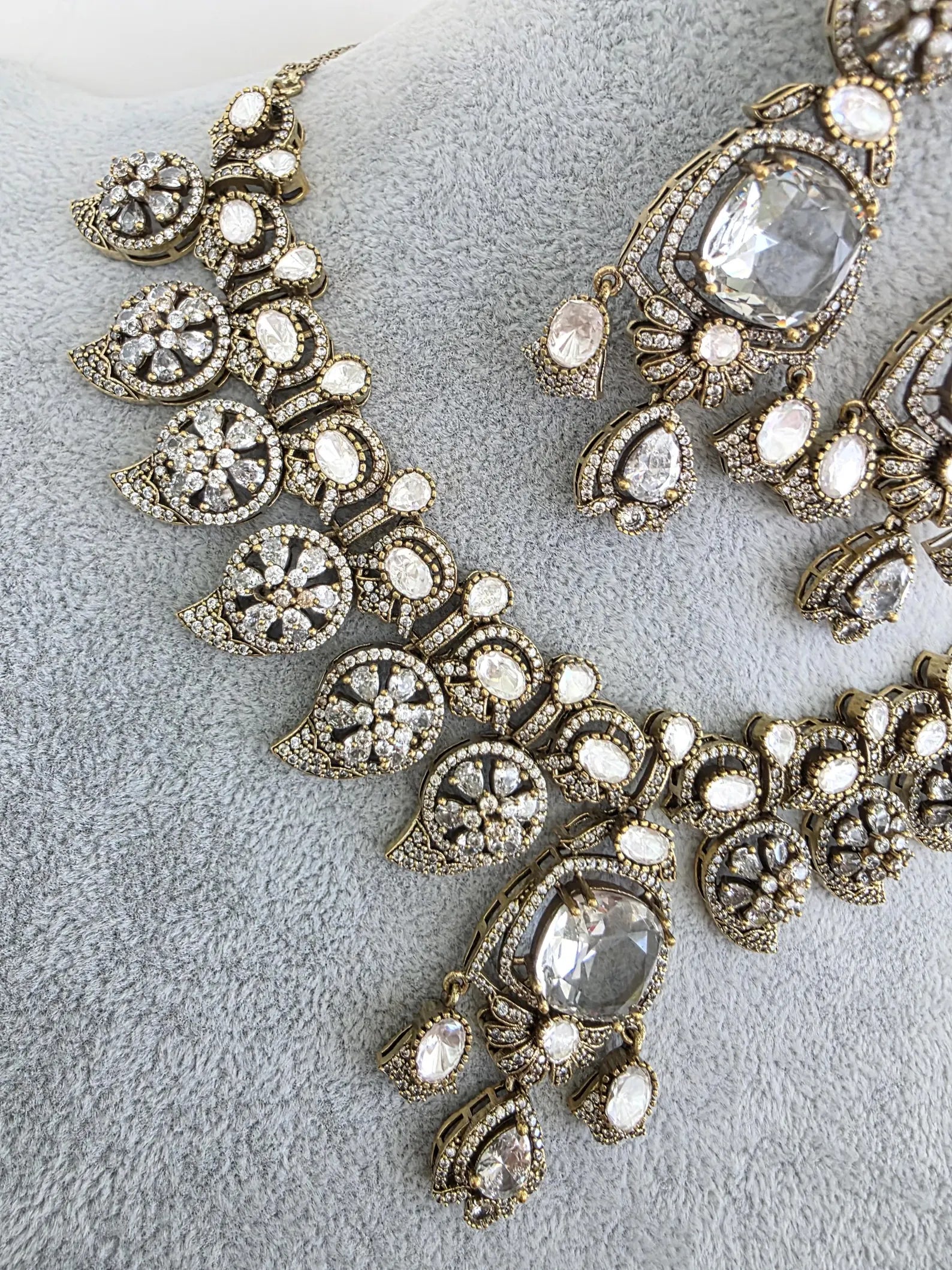 White Moissanite Polki Kundan Necklace/Designer Kundan Choker/Bollywood Jewelry/Indian wedding/Bridal jewelry/Pakistani/Punjabi,Premium set