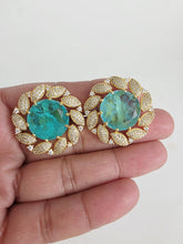 Sea Green Doublet CZ Diamond Stud Earrings /Indian Jewelry /Statement Stud Earring/Victorian Stud Earrings/Cz Stud/Diamond Stud Earrings