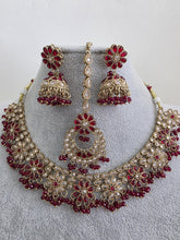 Maroon Red Antique Polki Kundan necklace/Reverse Ad Necklace/Statement necklace/Indian/Punjabi Necklace/Pakistani Jewelry/Bridal necklace