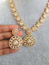 White Moissanite Kundan Necklace/Indian Kundan Set /Bollywood Jewelry/Indian wedding/Bridal Indian Wedding/Pakistani/Punjabi