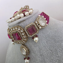 Magenta Hot pink pearl Kundan choker Necklace/Bollywood Jewelry/Indian bridal Kundan necklace/indian Pakistani Punjabi wedding jewelry