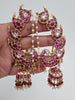 Ruby Antique Gold-plated Kemp Peacock Earcuff Earrings/Earcuff Jhumkas/Traditional ethnic earrings/Trendy South indian earrings/Bridal