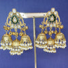 Green Kashmiri Jhumka Earrings, Gold-plated Dangler Earrings/Brass Jhumkas/Ethnic Gungroo earrings/Trendy earrings/Statement earrings