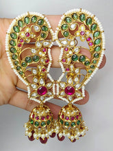 RubyGreen Pacchi Kundan Gold-plated Earcuff Earrings /Celebrity Earcuff Jhumkas/Traditional ethnic earrings/Trendy Statement earrings/Bridal