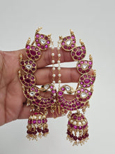 Ruby Antique Gold-plated Kemp Peacock Earcuff Earrings/Earcuff Jhumkas/Traditional ethnic earrings/Trendy South indian earrings/Bridal