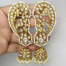 Pearl Pacchi Kundan Gold-plated Earcuff Earrings /Celebrity Earcuff Jhumkas/Traditional ethnic earrings/Trendy Statement earrings/Bridal