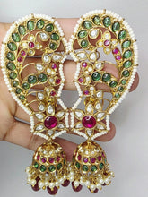 RubyGreen Pacchi Kundan Gold-plated Earcuff Earrings /Celebrity Earcuff Jhumkas/Traditional ethnic earrings/Trendy Statement earrings/Bridal