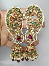 RubyGreen Pacchi Kundan Gold-plated Earcuff Earrings /Celebrity Earcuff Jhumkas/Traditional ethnic earrings/Trendy Statement earrings/Bridal