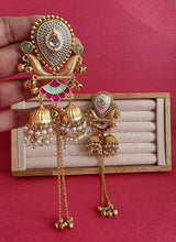 Mint Pink Kashmiri Earrings, Gold-plated Dangler Earrings/Brass Jhumkas/Ethnic Gungroo earrings/Trendy earrings/Statement earrings