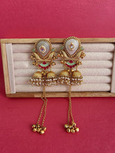 Mint Pink Kashmiri Earrings, Gold-plated Dangler Earrings/Brass Jhumkas/Ethnic Gungroo earrings/Trendy earrings/Statement earrings