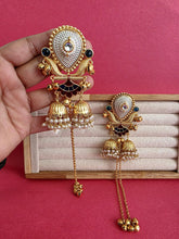 Maroon Blue Kashmiri Earrings, Gold-plated Dangler Earrings/Brass Jhumkas/Ethnic Gungroo earrings/Trendy earrings/Statement earrings