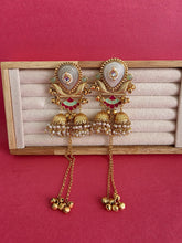Mint Pink Kashmiri Earrings, Gold-plated Dangler Earrings/Brass Jhumkas/Ethnic Gungroo earrings/Trendy earrings/Statement earrings