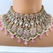 Pink Bridal Victorian moissanite polki Necklace, Sabyasachi Necklace, Statement Necklace, Semi Precious Necklace, Indian Designer necklace