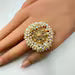 Oversized Statement Gold Pearl Ring/Adjustable Ring/ Indian Ring/Pakistani Jewelry/ Indian Jewelry/ Bollywood Jewelry/Indian Wedding jewelry