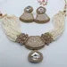 White Pearl Antique Polki Kundan Choker Necklace set, Indian jewelry, Pakistani necklace, Punjabi necklace, bridal, Indian wedding