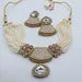 White Pearl Antique Polki Kundan Choker Necklace set, Indian jewelry, Pakistani necklace, Punjabi necklace, bridal, Indian wedding