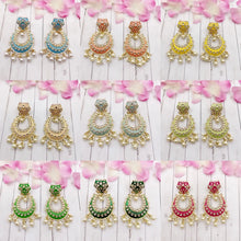 Light weight Kundan Earrings/ Kundan meenakari Chandbali/Indian Earrings/pearl Earrings/Pakistani Earrings/Statement Earrings/bridal/wedding