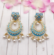 Light weight Kundan Earrings/ Kundan meenakari Chandbali/Indian Earrings/pearl Earrings/Pakistani Earrings/Statement Earrings/bridal/wedding