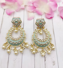 Light weight Kundan Earrings/ Kundan meenakari Chandbali/Indian Earrings/pearl Earrings/Pakistani Earrings/Statement Earrings/bridal/wedding