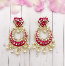 Light weight Kundan Earrings/ Kundan meenakari Chandbali/Indian Earrings/pearl Earrings/Pakistani Earrings/Statement Earrings/bridal/wedding