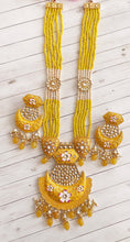 Yellow Kundan long necklace/Indian jewelry/Kundan rani haar/Mala necklace set/Indian Wedding/Bridal Necklace/Punjabi Jewelry/Pakistani