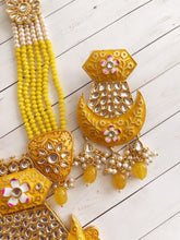 Yellow Kundan long necklace/Indian jewelry/Kundan rani haar/Mala necklace set/Indian Wedding/Bridal Necklace/Punjabi Jewelry/Pakistani