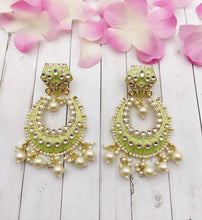 Light weight Kundan Earrings/ Kundan meenakari Chandbali/Indian Earrings/pearl Earrings/Pakistani Earrings/Statement Earrings/bridal/wedding