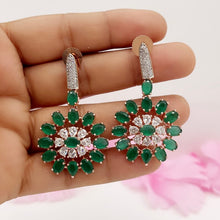 Premium quality Rose Gold AD Earrings/Victorian earrings/Statement Earrings/CZ Earrings/Indian Jewelry/Sabyasachi Earrings/Pakistani/Punjabi