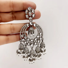 Restcoked Madhuri Dixit inspired chaandbali earrings/Bollywood Kundan Earrings/Indian Earrings/Pakistani/Statement Earrings/Long chandelier