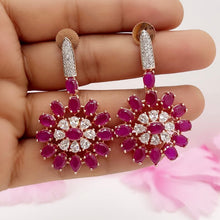 Premium quality Rose Gold AD Earrings/Victorian earrings/Statement Earrings/CZ Earrings/Indian Jewelry/Sabyasachi Earrings/Pakistani/Punjabi